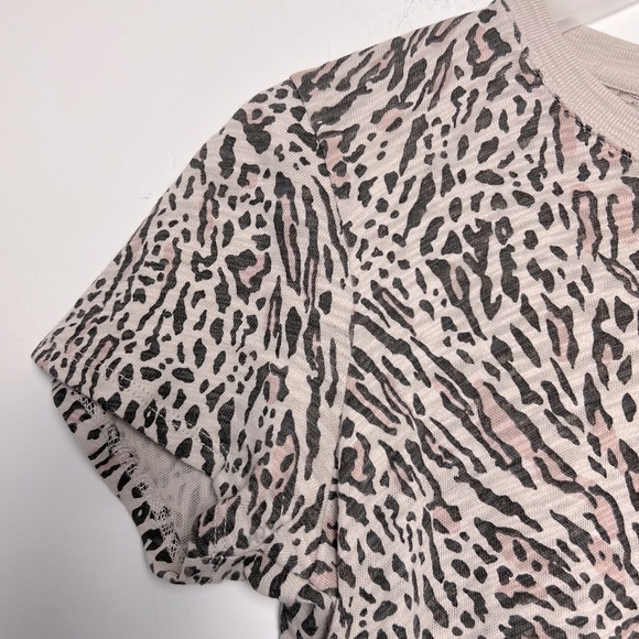 ATM Anthony Thomas Melillo Leopard Print Tee Shirt Short Sleeve Browns Cotton S - Picture 9 of 13
